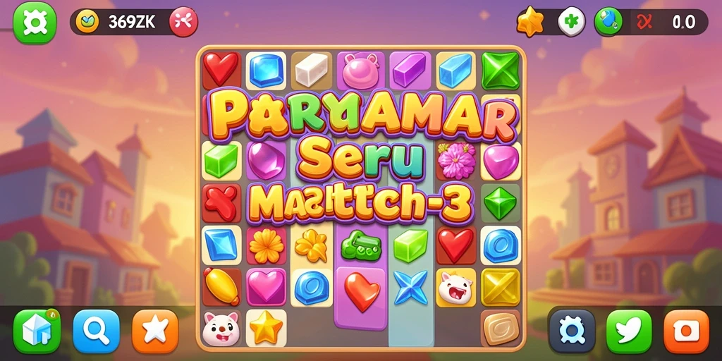 Screenshot utama 369ZK menunjukkan gameplay seru permainan Match-3.