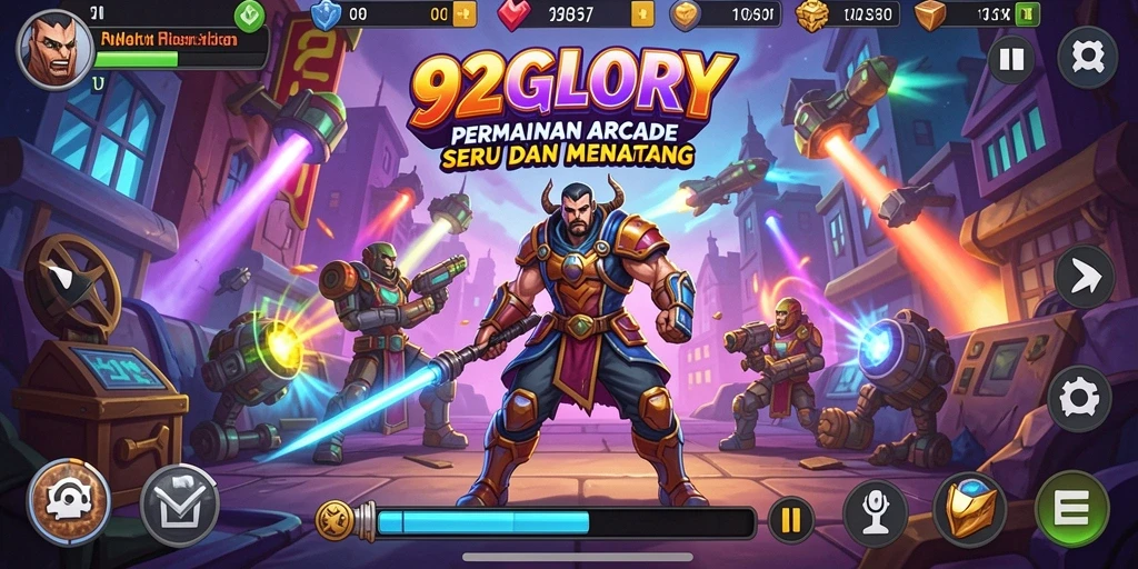 Tampilan gameplay seru dari 92GLORY dengan berbagai tantangan.