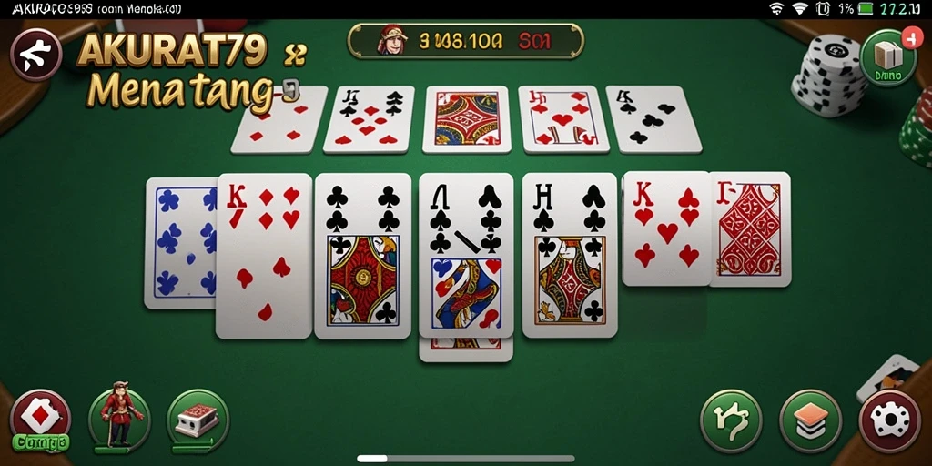 Tampilan gameplay seru dari AKURAT79 dengan kartu domino.