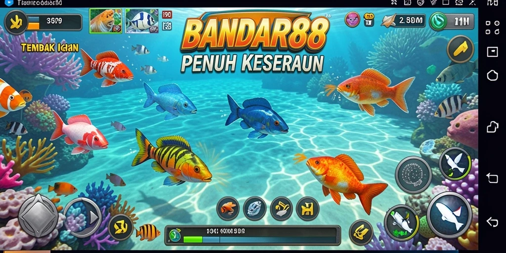 Tampilan gameplay Tembak Ikan yang memukau dan menarik.