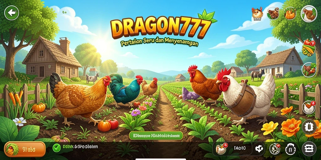 Tampilan gameplay DRAGON777 yang menarik dengan aktivitas bertani.