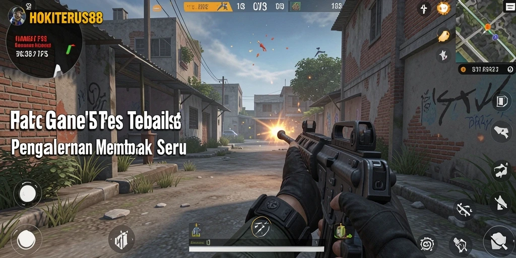 Screenshot HOKITERUS88 menampilkan aksi tembak-menembak yang intens.