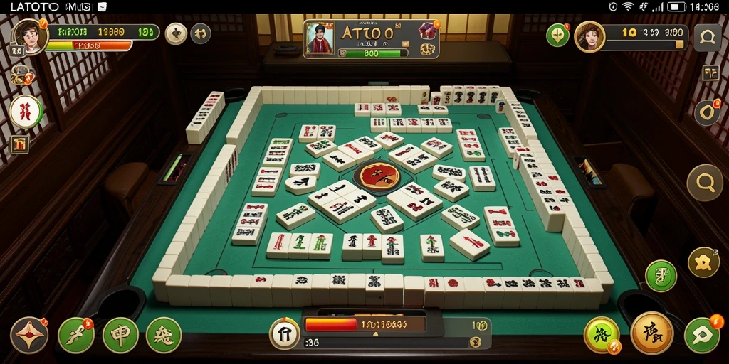 Tampilan gameplay seru LATOTO yang menampilkan strategi Mahjong yang menarik.