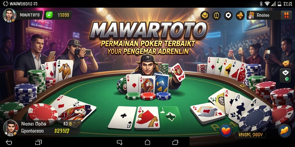 Tampilan gameplay Poker yang mendebarkan di MAWARTOTO.