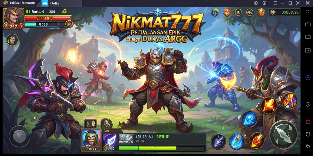 Screenshot menunjukkan aksi seru dalam pertempuran ARPG NIKMAT777.