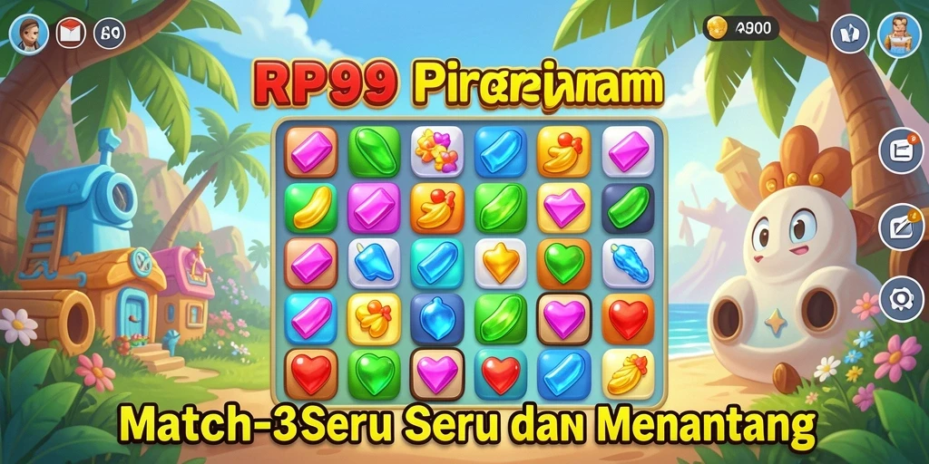 Tampilan gameplay RP99 yang seru dengan elemen Match-3.