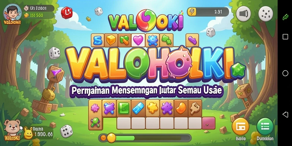 Tampilan gameplay VALOHOKI yang penuh warna dan menantang.