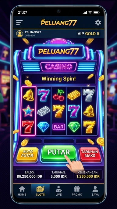 Tampilan aplikasi peluang77 yang ramah pengguna.